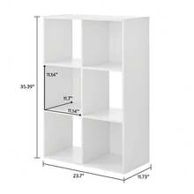 Space-Saving 6 Cube Closet Organizer, White Storage Shelves For Toys Books Clothes Easy Assembly Storage Unit - 白色 - 查看 5