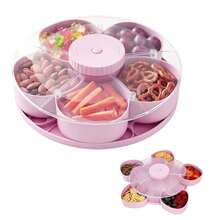 分格旋转零食托盘，可旋转分格托盘，多隔层食物收纳设计，懒人转盘，适用于水果、坚果、糖果（1个） - 查看 9