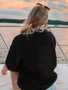 Marcille Concerned Delicious In Dungeon T-Shirt  Cartoon Anime Gift Clothes - Black - View 2