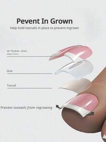 150pcs Short Square Press-On Toenails, Pink French Soft Gel Nail Tips, Suitable For DIY Fake Nails, Minimalist & Versatile, 15 Sizes, For Women Nail Supplies - 棕色 - 查看 6