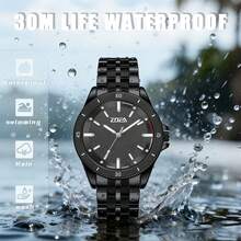 ZOEA Men Quartz Watches - 錶帶:黑色/錶殼:黑色 - 查看 4