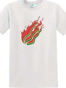 Fire M1erch - Preston Playz Waterm1elon T-Shirt For  - Pm C1omfortable Graphic  For  And Wo, C1Asual Wear220G Cotton Everyday T-Shirt – Feels Like A Hug, Wears Like A Clic – Perfect For Family Photos, Team EvenT.S, DIY Printing, Or Lounging – Gift It For Birthdays, Father's Day, Mother's Day, Or Just Beuse MoT.Stops WoM.En Fall OutfiT.S For WoM.En VaC.Ation OutfiT.S WoM.En Halloween Costume - White - View 1