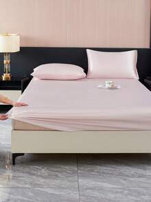 1 Ga trải giường có chun, chất liệu giả lụa, bao gồm 1 ga trải giường, vỏ nệm chủ đề Ngày Valentine, thích hợp sử dụng trong nhà cho giường cỡ lớn, cỡ Queen, cỡ Full, cỡ Double, độ dày ga trải giường lên đến 11,8 inch, thoáng khí và chống nhăn, giúp ngủ ngon hơn, có thể giặt máy. - Màu Hồng baby - Xem 6