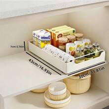 Multi-Size Pull-Out Storage Rack, No Drilling Required Under-Sink Cabinet Pull-Out Organizer | Kitchen Spice/Cookware Pull-Out Storage Rack | Sliding Drawer And Kitchen Storage Organizer - Multicolor - View 6