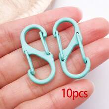 10pcs Colorful S Carabiner Clips Spring Loaded Quick Hook Keychain Backpack Bag Charm DIY Craft Accessories 14x33mm - Buckle - View 11
