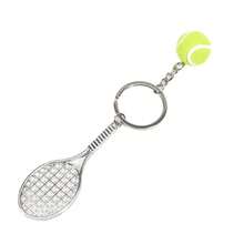 休闲仿真网球拍组合钥匙扣，简约个性化迷你球拍造型钥匙扣小吊坠，适合学校、嘉年华、车钥匙等场合。 - 彩色 - 查看 9