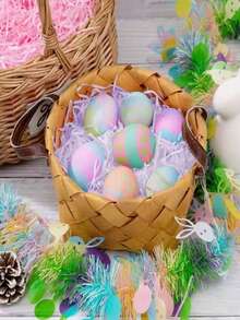 20g/50g/100g Riempitivo per cesto di Pasqua, carta colorata sminuzzata, erba artificiale arricciata premium, adatto per cesti di Pasqua, confezioni regalo fai-da-te, decorazioni per feste di caccia alle uova, decorazioni per la casa e la camera da letto, riempitivo per regali della Festa della Mamma, del Papà e di laurea - Visualizzare 9