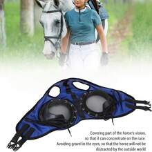 Máscara ajustable de malla anti-moscas para caballos - Accesorio profesional diseñado para carreras y entrenamiento. Extremadamente cómodo, gafas de equitación elásticas con amplia visión y protección UV, material suave y transpirable. - Multicolor - Ver 4