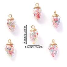 5/10 chiếc mặt dây chuyền hình giọt nước bằng thủy tinh trong suốt nhiều màu sắc 14x25mm, mặt dây chuyền pha lê cầu vồng để làm trang sức DIY vòng cổ, vòng tay, bông tai. - màu sắc - Xem 2