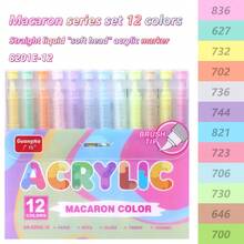 1 bút dạ acrylic lỏng, 12/24 màu, bút vẽ màu nước không trong suốt chuyên dụng cho học sinh, dụng cụ nghệ thuật chất lượng cao để tự vẽ tranh. - Bút dạ lỏng trực tiếp - Xem 15