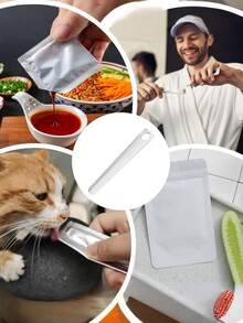 1个猫粮挤压器,适用于猫粮袋,卫生残渣提取器,可提取干/罐装猫粮中的剩余食物,最大限度减少食物残渣,方便清洁喂食,是猫主人的理想之选,用于提取食物残渣。 - 查看 3