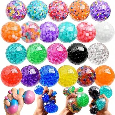 2/5/10/20/30/72pcs Squeeze Balls, Sensory Balls, Stress Relief Balls, Classroom Rewards, Party Favors, Birthday Gifts, Filler For Gift Bags, Assorted Styles And Colors