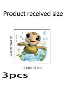 1pc Charming Turtle Toilet Seat Sticker - Waterproof Bathroom Decal, Suitable For Toilet Seat, Wall And Door, Beautiful Home Decor - Multicolor - View 12