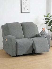 1/2/3 Seater Recliner Sofa Covers Stretch Jacquard Reclining Couch Covers For Reclining Sofa Relax Armchair Slipcovers Furniture Covers, 4pcs/6pcs/8pcs - Light Grey - View 11