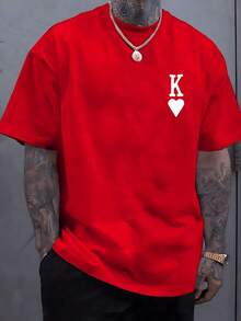 Nuevos productos de moda muy populares: Camiseta deportiva para hombre con estampado de letras elegantes (patrón impreso), top de verano hecho de algodón puro, agradable al tacto y cómodo, adecuado para deportes, para usar en casa y también para parejas. - Azul marino - Ver 2