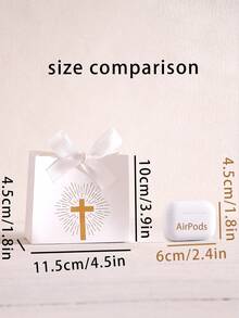 5pcs Christian Baptism Candy Boxes, Wedding Communion Ceremony Favors, Cross Foil Candy Boxes - Multicolor - View 9