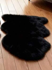 Plush Faux Wool Area Rug - Modern Minimalist Design For Living Room, Bedroom & Home Decor - Soft Suede Backing, Machine Washable - Perfect Winter Gift,Fleece Rugs, Woolen Rugs, Autumn/Winter Rugs, Thickened/Plush - Black - View 21