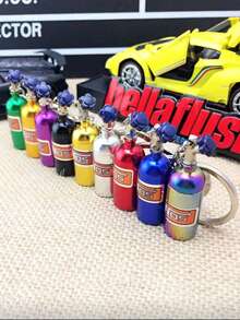 1pc/5pcs/7pcs New Modified Car Keychain Modified Car NOS Nitrous Bottle Keychain NOS Decorative Bottle Keychain - Multicolor - View 2