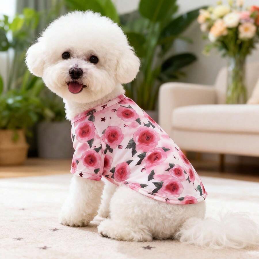 1pc New Spring/Summer Pet Apparel, Cat/Dog T-Shirt With Leg Holes - Multicolor - View 1