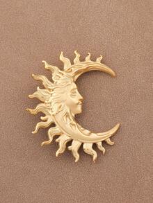 1枚时尚银色/金色不锈钢新月形胸针，女士服装配饰 - 彩色 - 查看 3