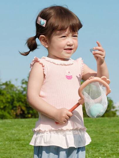 Balabala 2026 New Arrival Summer Young Girl Sweet Tank Top Infant Sleeveless Vest Casual Outerwear