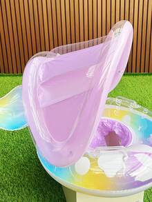 1个闪亮女童游泳圈遮阳罩，儿童腋下游泳圈，婴儿座椅游泳圈 - 粉色 - 查看 8