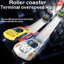UINLE Baby Children's Racing Track Toy Set, Free Track Assembly, Comes With Random Alloy Racing Cars, Supports Multi-Player Competition, Helps Develop Hand-Eye Coordination And Focus, Ideal Birthday/Holiday Gift For Boys - Multicolor - View 3