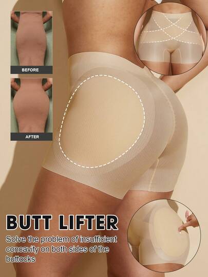 1 pieza Shapewear sin costuras para mujer, con moldeado natural, levantamiento de glúteos, aplanamiento del abdomen, pantalones moldeadores