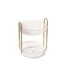 Organizador giratorio de perfumes de 3 niveles, estante de almacenamiento de maquillaje de gran capacidad, organizador de tocador, estante de almacenamiento de cosméticos para encimera de baño, accesorios de tocador multifuncionales, estante giratorio para almacenamiento de productos de cuidado de la piel y perfumes, estante de almacenamiento de cosméticos de acrílico transparente, organizador de tocador giratorio de 360°, estante de almacenamiento de baño de gran capacidad, organizador de perfumes y maquillaje con marco elegante dorado, adecuado para tocador, bandeja de almacenamiento giratoria, organizador de tocador para perfumes y maquillaje de gran capacidad - Multicolor - Ver 11