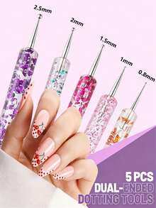 Bộ dụng cụ làm móng 33 món, gồm 23 cọ vẽ móng, 5 dụng cụ chấm móng, 2 bộ giá đỡ móng, 100 miếng dán hai mặt, bảng pha màu, hộp đựng cọ cho việc tự làm móng nghệ thuật. - Nhiều màu - Xem 5