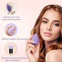 Dual-Use Makeup Sponge Egg, Water-Activated Cosmetic Blender For Dry & Wet Application, Flexible Texture For Even Foundation Coverage,Cheap,Valentine's Day,Cheap Items,Travel,Travel Essential,Room Decor,Valentine's Gift,Cheap Stuff,Room,1 Dollar Items,Vacation Essentials,Gifts For Women,Bedroom,Valentine,99 Cent - 4pcs - View 3