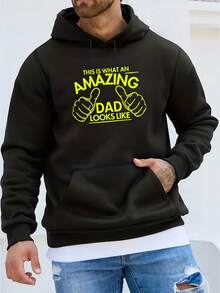 Questo è il look di un grande papà - Felpa con stampa a motivo, top casual di moda per primavera e autunno, abbigliamento casual da uomo. - nero - Visualizzare 1