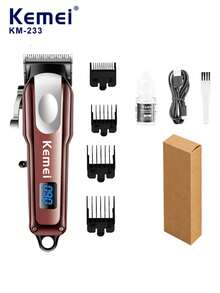 Kemei 1 pieza Cortadora de pelo eléctrica recargable para hombres, con ajuste de precisión, recortadora de barba inalámbrica profesional con peine ajustable - Rojo - Ver 14