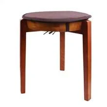 1个加厚圆形海绵坐垫，家用，系带椅垫，简约布艺餐椅垫，圆形凳垫 - 彩色 - 查看 6