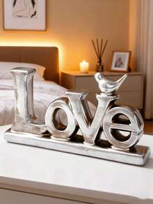 1 chiếc chữ LOVE trang trí kiểu Châu Âu cổ điển, mạ vàng và bạc, chất liệu nhựa resin, trang trí bằng lá vàng và bạc, vật trang trí để bàn kiểu cổ, trang trí nhà cửa cho các lễ hội và dịp kỷ niệm. - 1PC - Xem 11