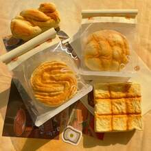 1个逼真软绵绵面包玩具，缓解压力，慢回弹，多种形状，触感柔软，适合青少年和成人，面包模型道具，生日/节日礼物 - 彩色 - 查看 2