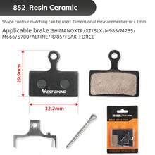 Pastillas de freno semi-metálicas para bicicleta de montaña WEST BIKING, adecuadas para frenos de disco hidráulicos XT Magura, accesorios para bicicleta de carretera - Negro - Ver 14