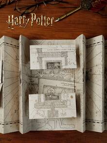 Harry Potter 1张活点地图，复古美学活点地图COSPLAY道具，创意哈利波特活点地图，适合青少年和成人的魔法藏宝图，哈利波特粉丝生日礼物/返校用品 - 彩色 - 查看 3
