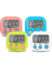 1 pieza Temporizador electrónico multifunción con pantalla LCD grande, interruptor de zumbador/silencio, adecuado para tiempo de descanso, cocina, fitness, reuniones, aulas, regalo esencial para apartamentos y dormitorios - Multicolor - Ver 3