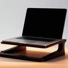 1pc Detachable Portable Dual-Layer Elevated Laptop Cooling Stand, Office Desk Holder, Hollow Stand - Black - View 3