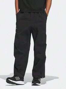 Pantalones casuales rectos y holgados para hombres Adidas, con tela fluida, adecuados para ir al trabajo, estar en casa y múltiples ocasiones - Negro - Ver 1