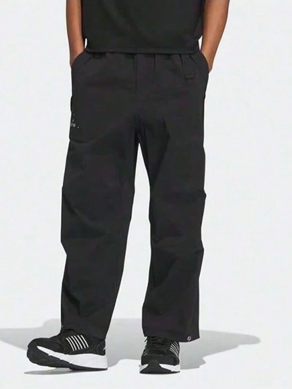 Pantalones casuales rectos y holgados para hombres Adidas, con tela fluida, adecuados para ir al trabajo, estar en casa y múltiples ocasiones - Negro - Ver 1