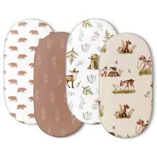 4pcs Baby Crib Sheets, Breathable Soft Fitted Crib Mattress Pad, Elastic Travel Crib Stylish Pattern, Standard Crib Sheets Suitable For Baby Boys And Girls, Size 32"X16" - Bassinet Sheets - View 23