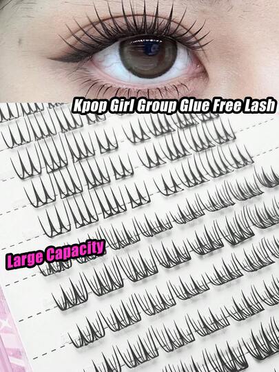 Queenice 196 Pieces Of Glue-Free Synthetic False Eyelashes, The Same Style Used By Korean Makeup Artists, Suitable For All Users. Version 3.0 Small-Segment False Eyelashes, Idol-Style Individual Lashes, Natural Segmented Design. Perfect For Beginners DIY, Easy To Apply And Simple To Use. Ideal For Everyday Makeup Or As A Holiday Gift.