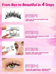 1 Cặp mi giả từ tính không cần keo, mi giả 3D mềm mại và bông xốp kiểu mắt mèo, thích hợp làm quà tặng cho các blogger trang điểm và phụ nữ. - Lông mi Manga nhọn - Xem 3