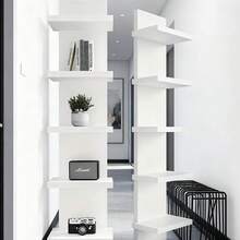 A Five-Tier White PVC Wall Shelf, Ideal For Home Storage And Decoration, Can Be Hung In The Living Room To Display Books Or In The Bedroom To Showcase Decorative Items. - trắng - Xem 6