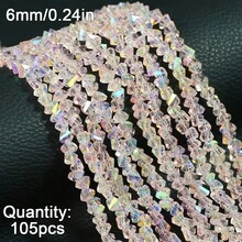 1 sợi hạt thủy tinh pha lê hình tam giác 6mm bóng cao, phụ kiện tự làm trang sức, vật liệu làm vòng cổ, vòng tay. - tự làm lấy - Xem 18