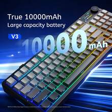 AULA F98pro V3 Wireless Mechanical Keyboard Transparent Keycaps, Control Knob & OLED Display. Full-Key Hot-Swappable, Gasket-Mounted Structure. Pre-Lubed Linear Switches, RGB Backlight. Tri-Mode Connection: BT5.0 / USB‑C / 2.4G. Wired & Wireless Gaming Keyboard For PC. - View 10