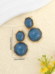 1 Pair Asymmetrical Round Earrings, Cooling For Summer - Refreshing Earrings - View 5