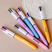 1-100pcs Customized Four-Color Ballpoint Pens, Multi-Color Pens, Four In One Four-Color Retractable Ballpoint Pens, Suitable For Office, Stationery, Students, And Student Gift Ballpoint Pens, Children's Back To School Season Gifts, Party Gifts - Four-in-one Ballpoint Pen a - View 6